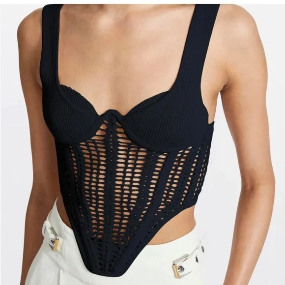 Dion Lee Black Mesh Corset - Picture 1 of 5